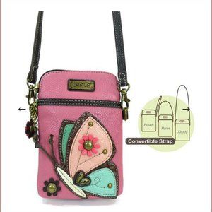 NWT Chala Handbags cell phone Xbody Purse Butterfly